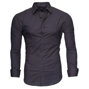 Camisas de Vestir Formales para Hombre, 100% Algodón, Sólidas, Personalizadas OEM, de Alta Calidad, Estilo Casual de Negocios, Manga Larga, Secado Rápido, Cuello Alto, Corte Regular - Product Image 1