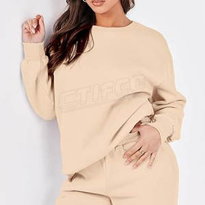 Survêtement personnalisé de haute qualité pour femmes avec logo imprimé motif solide design décontracté pour l'hiver vente en gros - Product Image 6