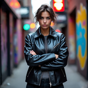 Chaquetas Cargo de cuero de gran tamaño para mujer, abrigo de cuero genuino holgado cálido para Otoño e Invierno para mujer - Product Image 2