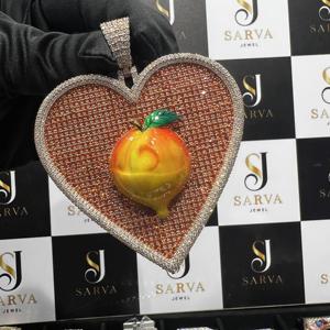 Fine Jewelry S925 silver Custom Heart Shape VVS Moissanite <b>Pendant</b> IGI Certified <b>Necklace</b> Iced Out Hip Hop Name <b>Pendant</b> <b>for</b> <b>Men</b> - Product Image 5