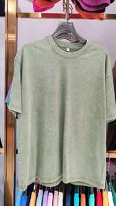 Camiseta de Manga Corta Casual y Moderna para Hombre al por Mayor, Estilo Vintage Lavado Atractivo, Diseño Idéntico, Pura y Holgada, 250 Gramos - Product Image 3