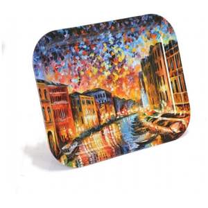 ถาดโลหะทรงแม่น้ำอาฟุกทรงสี่เหลี่ยมขนาด233X307มม. ถาดใส่กาแฟไข่มุกและชาสไตล์อาหรับสำหรับเสิร์ฟอาหาร - Product Image 3