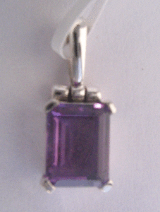 Handmade Natural Amethyst <b>Pendant</b> for Women 925 Sterling Silver Rose Gold Finish <b>Emerald</b> Cut Number Cartoon Shah Gems' Unique - Product Image 1