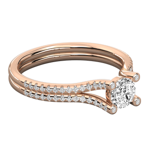 Bague solitaire en or 14 carats pour femmes avec diamant cultivé en laboratoire - Product Image 1