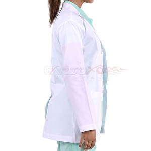 Full Sleeve Lab <b>Coat</b> With Durable <b>Stitching</b> For Laboratory And Hospital Staff White Lab <b>Coat</b> With Notched Lapel Collar - Product Image 2