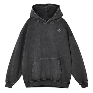 Sweat à capuche 100% coton lavé à l'acide de haute qualité sur mesure coupe décontractée élégant confortable porter sweat à capuche pour hommes lavage à l'acide - Product Image 2