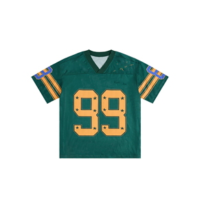 Maillot unisexe personnalisé de football américain et de rugby en maille respirante avec maillot brodé de football américain cousu à manches courtes - Product Image 1