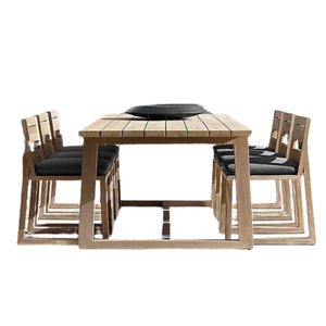 Juego de comedor de diseño americano moderno para muebles de restaurante y comedor con cojín de tela cómodo - Product Image 3