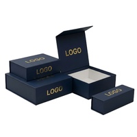 Boîte-cadeau en carton rigide de luxe avec logo personnalisé, blanc et noir, pliable, pour les petites entreprises
