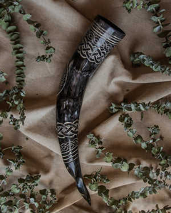 Taza de Beber de Cuerno de Búfalo Hecha a Mano de Alta Calidad, Pulida, Ecológica, con Diseño Náutico Vikingo de Animales, Recuerdo, Logotipo Personalizado, Natural - Product Image 2