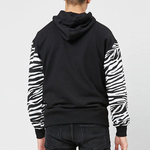 Oem Custom Sustainable Thin French Terry Quality <b>Hoodie</b> <b>Leopard</b> <b>Printed</b> Pocket Sleeves Plain Black Fitted Hoodies Unisex - Product Image 3