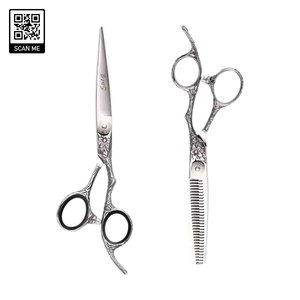 ชุดกรรไกรตัดผมสแตนเลสใหม่ทั้งหมด ด้ามจับแบบออฟเซ็ตที่ออกแบบตามหลักสรีรศาสตร์ คมกริบ ปรับแรงตึงได้ สำหรับช่างผมมืออาชีพ - Product Image 1