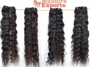 Vente en gros d'extensions de cheveux humains indiens vierges naturels de haute qualité 100%, cuticules ondulées alignées, faisceaux de trame à la machine, bon marché - Product Image 2