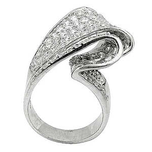 925 Silver Abstract <b>Ring</b> for Women 18K Gold & Rhodium Plated <b>Statement</b> Jewelry - Product Image 2