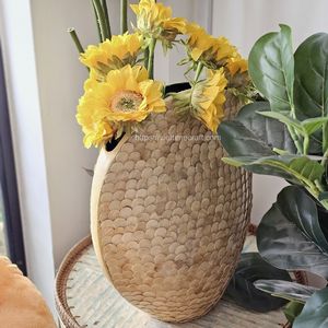 Nouveau vase d'incrustation de nacre modale affiché fleurs fraîches intérieur ou extérieur Vietnam artisanat en gros - Product Image 3