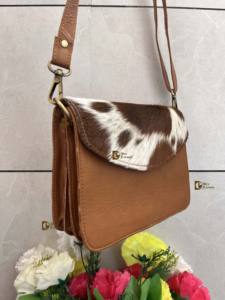 Sac à main en cuir de fourrure de vachette véritable élégant pour femmes et sac à provisions de style occidental - Product Image 3