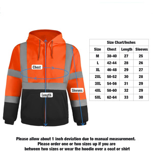 Nueva Llegada Unisex Cremallera-Up Algodón Hi Vis Sudadera con capucha de secado rápido Construcción Logotipo personalizado Seguridad Alta visibilidad Sudadera con capucha unisex - Product Image 5