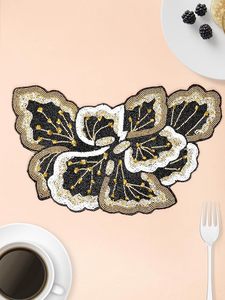 ที่รองจานปักลายลูกปัดสีดำคุณภาพสูงสำหรับตกแต่งโต๊ะในห้องครัวบ้านและงานแต่งงานสินค้าชั้นนำ - Product Image 3