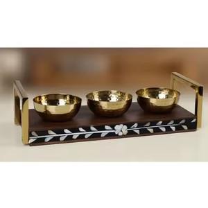 Bol décoratif artistique de conception de coquille d'or avec l'idéal fini brillant pour la pièce maîtresse de diner et le décor de la meilleure qualité - Product Image 4