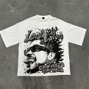 T-shirts grande taille pour femmes, style streetwear, manches courtes, imprimés classiques avec des motifs de plumes et de lettres, personnalisables - Product Image 2