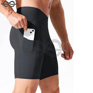 Short de cycliste respirant 2-en-1 personnalisé OEM ODM pour hommes short de cycliste en polyester haute performance pour hommes évacuant l'humidité - Product Image 4