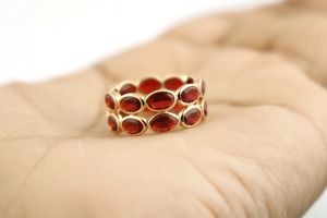 Bague grenat en argent sterling 925 Bague ovale en argent sterling empilable Cadeau de naissance janvier - Product Image 4