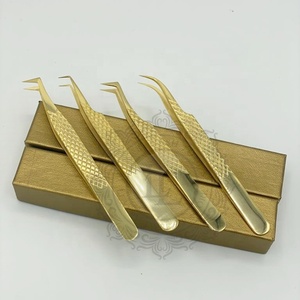 Extensions de cils pointus Plasma or privé personnalisables de qualité supérieure pince à épiler poignée diamantée en acier inoxydable de haute qualité - Product Image 4