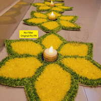 Ensemble de rangolis faits à la main, porte-bougie, fleurs artificielles, décoration de fête de mariage, diyas, décoration de la maison, décoration de Diwali au meilleur prix