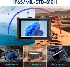 Nuovo robusto Tablet M10A 15.6 + 7 pollici finestre 11 Enterprise AMD Ryzen 7 16GB + 128GB SSD + HDD IP65 impermeabile doppia batterie OLED - Product Image 5