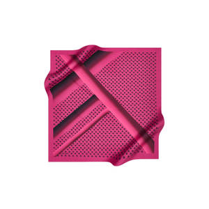Pañuelo de Seda Vintage a Cuadros - Pañuelo Cuadrado de Poliéster Fucsia - Product Image 1