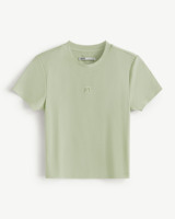 Camiseta Corta de Cuello Redondo para Mujer, de Alta Calidad, Corte Ajustado, Bordada, con Estampado Personalizado, Color Sólido, Algodón Transpirable de Secado Rápido