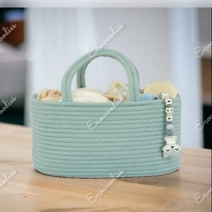 New Arrival Sustainable Multi Function Casual Outdoor Travel Handmade 100% Cotton Rope Diaper Organizer <b>Storage</b> Basket Kitchen - Product Image 3