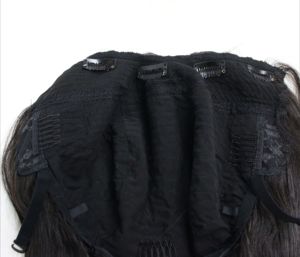 Extensiones de Cabello Natural Remy de Alta Calidad al por Mayor, Extensiones de Cabello Lacio Negro con Parte en U - Product Image 4