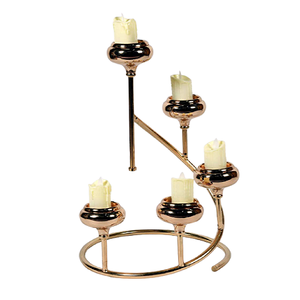 Juego de Dos Portavelas Votivas de Diferentes Tamaños en Hierro Negro y Dorado, Decorativas para Bodas y Eventos - Product Image 6