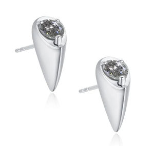 Small Drop Dainty Galaxy Moissanite Diamond Stud <b>Earrings</b> April's Multiple <b>Piercing</b> Alternative igi Certified Gold Material - Product Image 1
