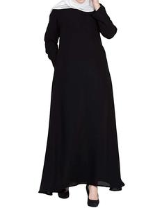 Solid Color Black <b>Long</b> Sleeve Islamic Clothing Muslim Hijab Women Abaya/Printed Muslim <b>Long</b> <b>Casual</b> Sleeve <b>Dress</b> Plus Size Abaya - Product Image 6