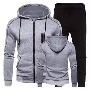 Vêtements d'entraînement respirants Pantalons de survêtement en coton unisexes Pantalons de survêtement à logo personnalisé Ensemble deux pièces Pantalons de survêtement à capuche à séchage rapide - Product Image 2
