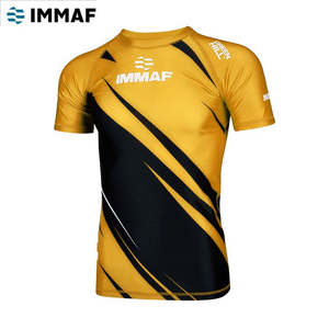 Camiseta de Compresión MMA de Manga Corta, Marca Gold Green Hill, Aprobada por la IMMAF, Anti-UV, Spandex, Ropa Deportiva - Product Image 3