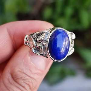 Boho Chic Lapis Lazuli <b>Statement</b> <b>Ring</b> Handmade Sterling Silver <b>Ring</b> for Gift - Product Image 5