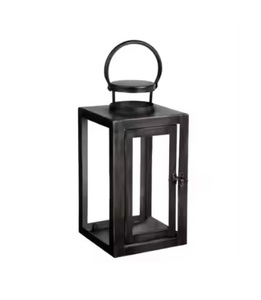 Lanterne à bougie décorative en métal et verre de style ancien fait à la main avec finition patinée pour les occasions de Pâques - Product Image 2