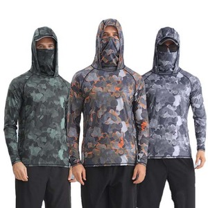 Chemises en jersey de pêche avec protection UPF 50 + UV pour hommes, chemises de pêche à capuche à manches longues et à séchage rapide, conception personnalisée - Product Image 6