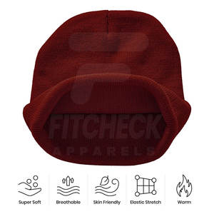 Cómodos gorros de lana ligeros de Jacquard Unisex ajustables de alta calidad para adultos-Diseños de colores personalizables Precio de servicio OEM - Product Image 2