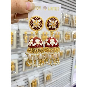 Pendientes de joyería fina cristiana de la India Étnico Egipto Joyería india para mujer Pendientes de tuerca Pendientes bohemios clásicos Jhumka - Product Image 5