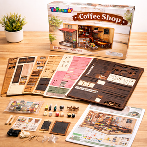 TOFOAM Kit de Manualidades DIY para Niños, 5 Estilos de Casitas de Hormigón, Kit de Madera para Pequeño Café, Casa en Miniatura - Product Image 4