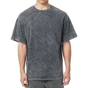 Nouveau Style en gros séchage rapide surdimensionné hommes lavage à l'acide T-Shirts marque personnalisée 100% coton vêtements pour hommes - Product Image 5