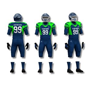 Uniformes de football américain de haute qualité pour hommes, tenues d'entraînement par sublimation, ensembles de maillots de jeu respirants, courts et imprimés - Product Image 4