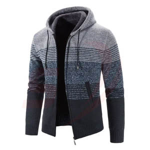 Pull d'hiver à fermeture éclair pour hommes, sweats à capuche Streetwear imprimés avec impression numérique, vêtements en gros teints en plaine - Product Image 4