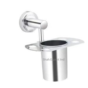 Fabuleux Look Chrome Nickle fini mural porte-brosse à dents en métal pour la maison hôtel salle de bain utilisation accessoires - Product Image 1