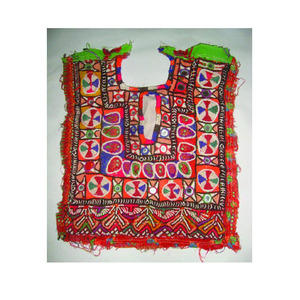 Bordado de yugo de cuello Vintage indio, trabajo de espejo, aplique hecho a mano, parche, costura artesanal, tela de algodón, yugo de cuello, bordado de chenilla - Product Image 3