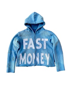 เสื้อฮู้ดสตรีทแวร์แบบซิป OEM สั่งทำพิเศษ ปักโลโก้ด้านหน้า แต่งลายขาดๆ ซับในอย่างดี เป็นมิตรกับสิ่งแวดล้อม แห้งเร็ว ระบายอากาศได้ดี เหมาะสำหรับฤดูใบไม้ผลิ - Product Image 1